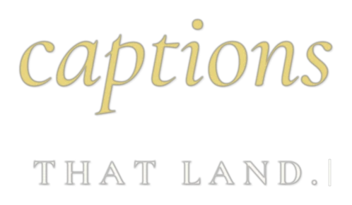 Gilded caption style: typed Roman capitals and a gold italic key word
