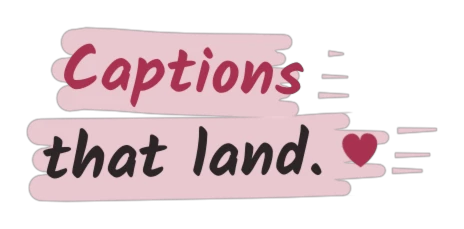 Highlighter caption style: hand lettering on a pastel brush-pen stroke, with a small heart